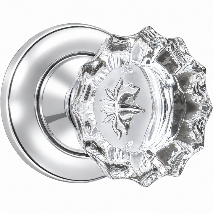 Magnifique® Classic Door Set with Crystal Fluted Knobs (Several Finishes Available)