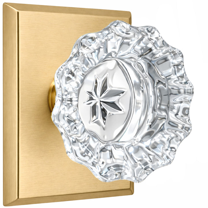 Magnifique® Rectangular Door Set with Crystal Fluted Knobs (Several Finishes Available)