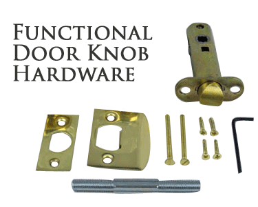 ##Antique Hardware## Solid Brass Romanesque Style Door Knob Set