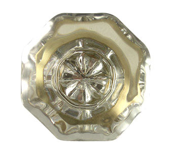 ##Antique Hardware## 1 Inch Crystal Clear Octagon Old Town Cabinet and Furniture Knob