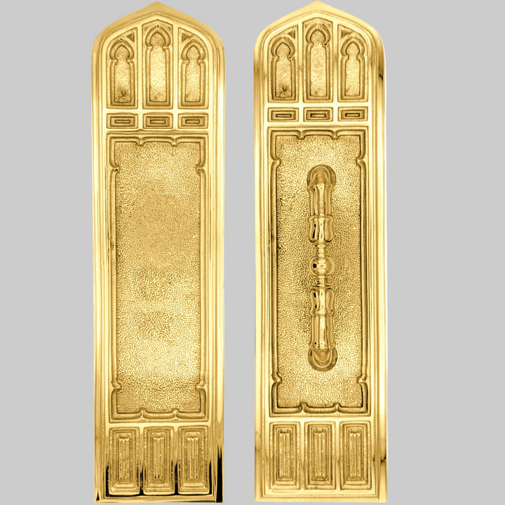 12 1/4 Inch Gothic Pull & Push Plate Set (Several Finishes Available)