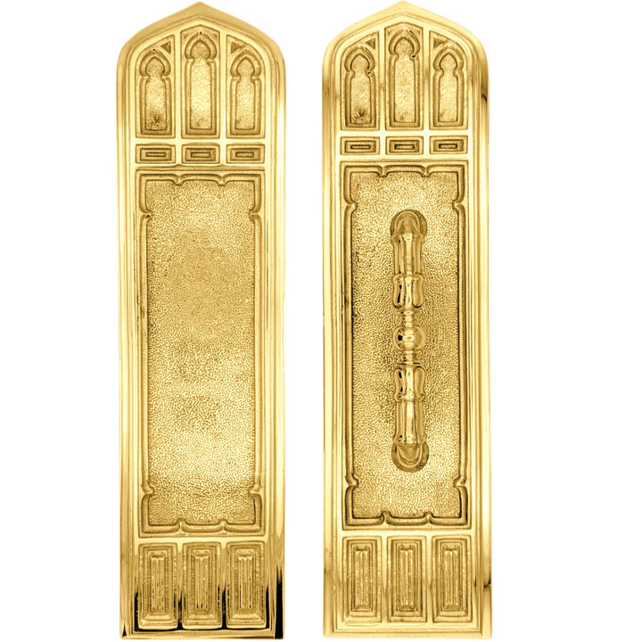 12 1/4 Inch Gothic Pull & Push Plate Set (Several Finishes Available)