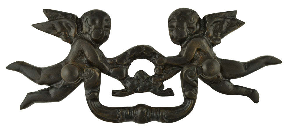 ##Antique Hardware## 5 1/3 Inch Solid Brass Cherub Bail Pull (Oil Rubbed Bronze Finish)