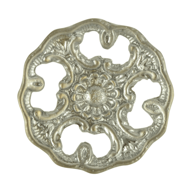 ##Antique Hardware## 1 1/2 Inch Solid Brass Baroque / Rococo Ornate Floral Knob (Several Finishes Available)