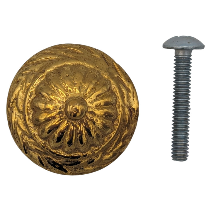 ##Antique Hardware## 1 Inch Floral Cabinet Knob (Several Finishes Available)