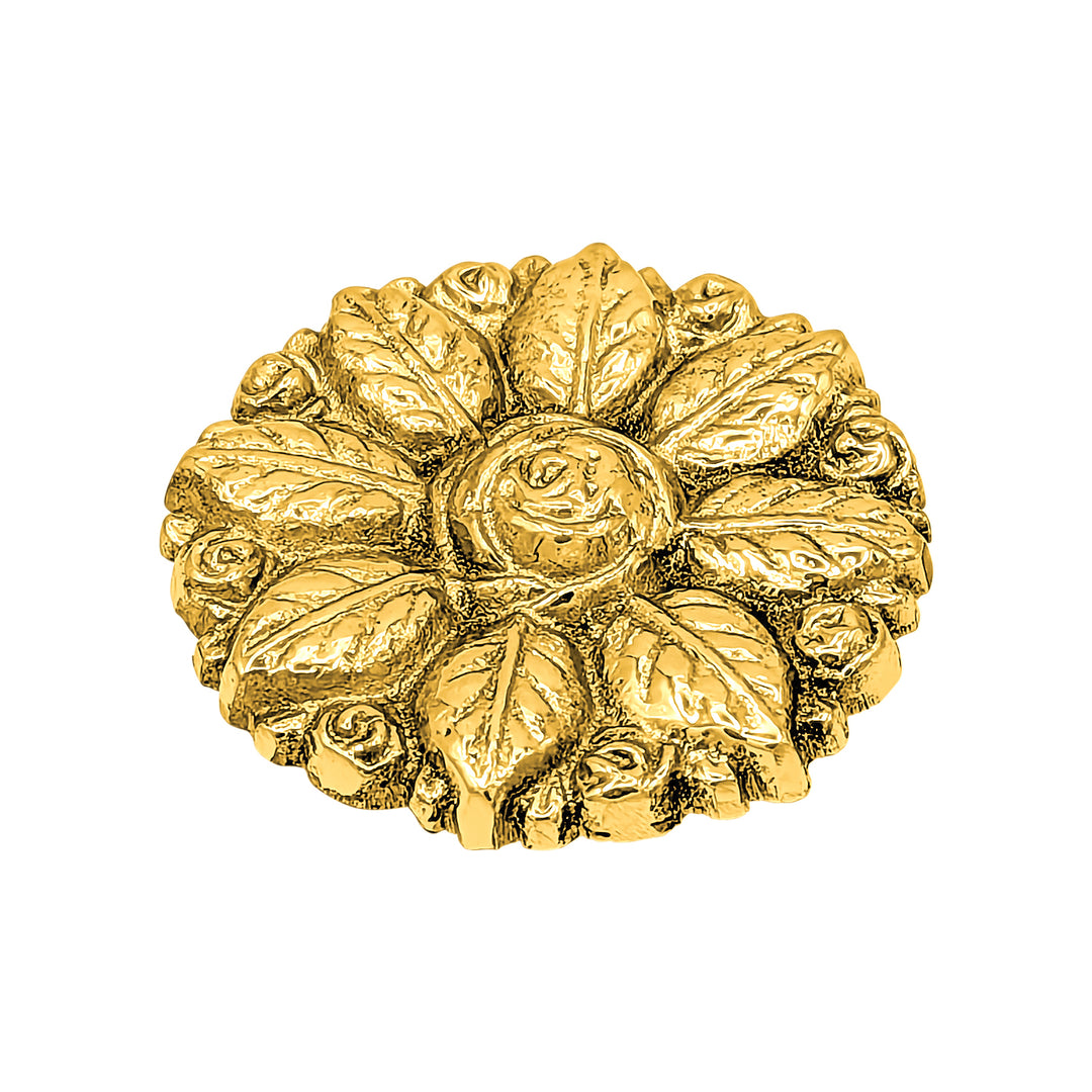 Large Oversized Flower & Petal Solid Brass Cabinet & Furniture Knob
