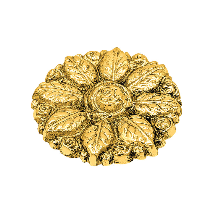 Large Oversized Flower & Petal Solid Brass Cabinet & Furniture Knob