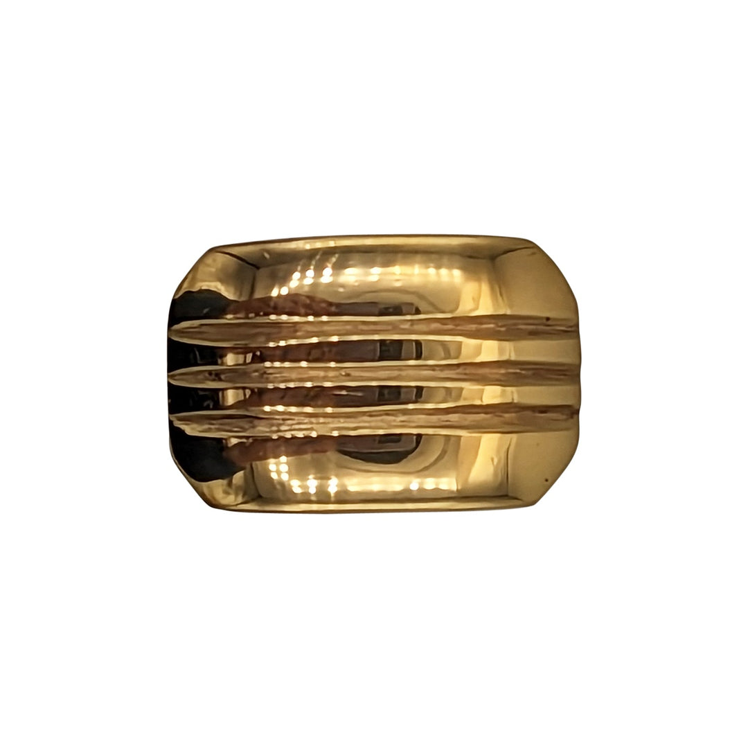 ##Antique Hardware## Brass Art Deco Style Rectangular Art Deco Style Lined Knob for Cabinets & Furniture