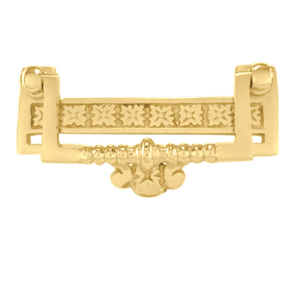 3 1/2 Inch Solid Brass Eastlake Flower Bail Pull (Several Finishes Available)
