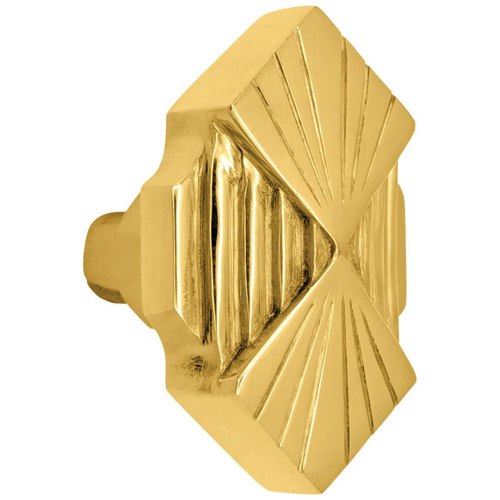 Art Deco Fanfare Solid Brass Spare Door Knob Set (Several Finishes Available)