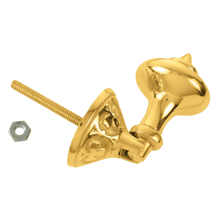 3 Inch Solid Brass Clover Drop Pull