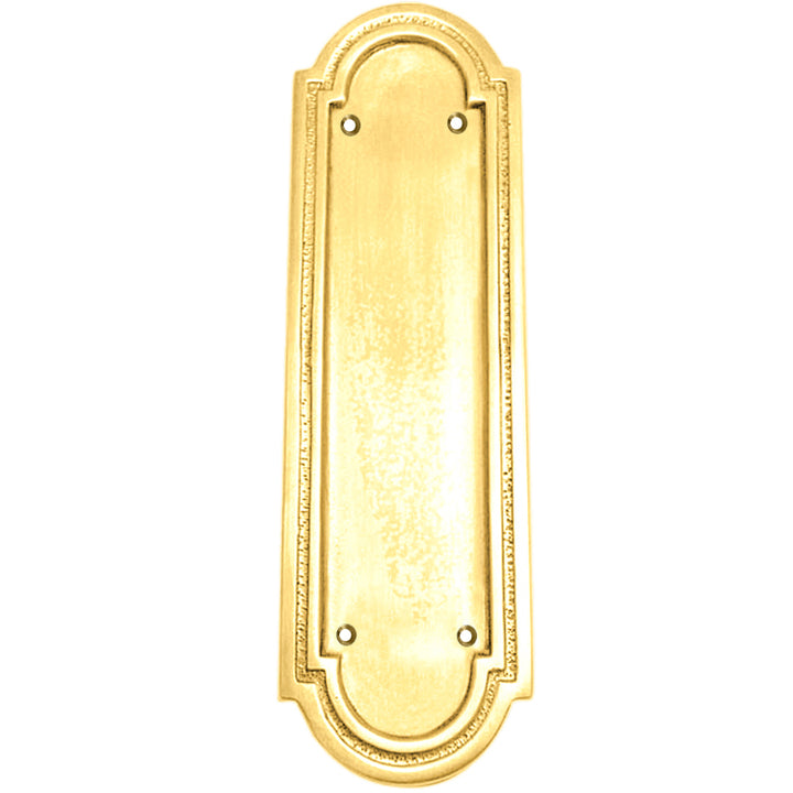 8 3/8 Inch Solid Brass Rounded Georgian Pattern Push Plate (Several Finishes Available)