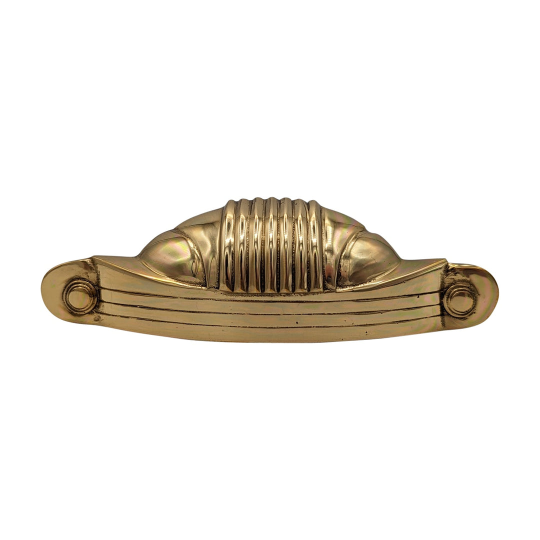 ##Antique Hardware## Open Box Sale Item 5 Inch Overall (4 Inch c-c) Solid Brass Marquee Pull (Polished Brass Finish)