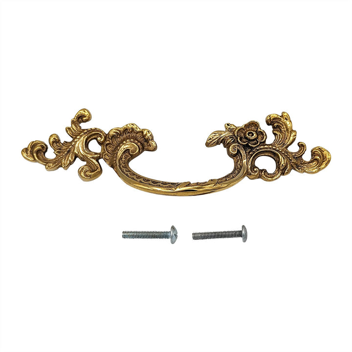 ##Antique Hardware## 6 1/2 Inch (3.125" c-c) Filigree Rococo Pull (Several Finishes Available)