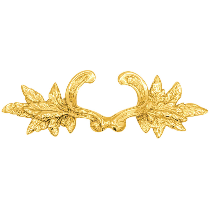 6 Inch (4 3/8 Inch C-C) Solid Brass Ornate French Leaves Pull