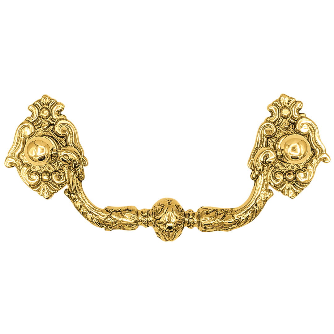 5 Inch Solid Brass Ornate Victorian Curve Bail Handle
