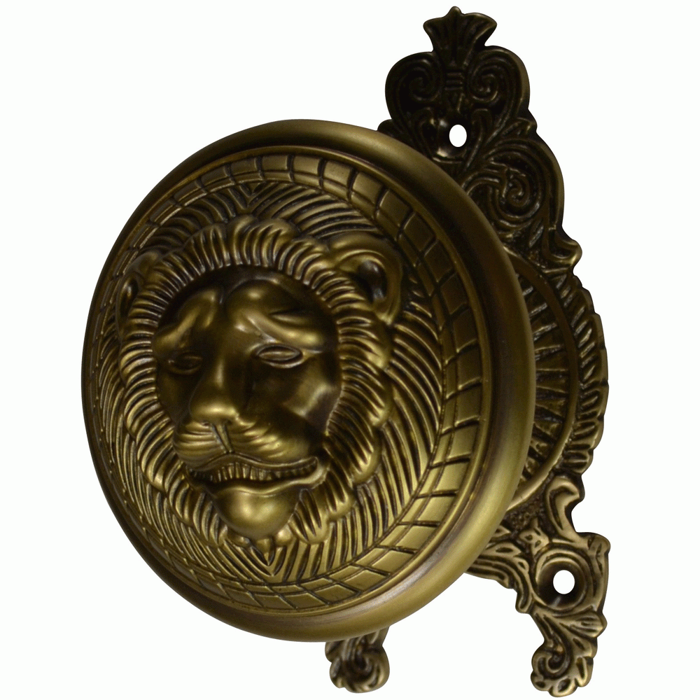 ##Antique Hardware## Ornate Victorian Rosette Door Set with Lion Door Knob (Several Finishes Available)