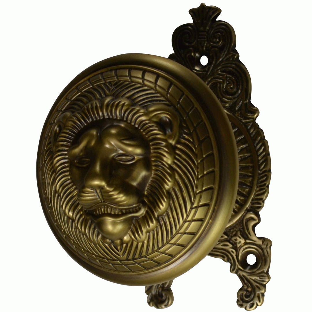 ##Antique Hardware## Ornate Victorian Rosette Door Set with Lion Door Knob (Several Finishes Available)
