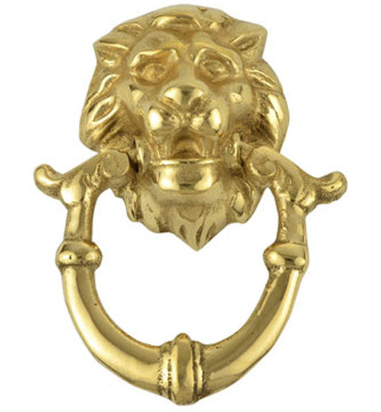 ##Antique Hardware## 2 4/5 Inch Solid Brass Lion Drop Drawer Ring Pull