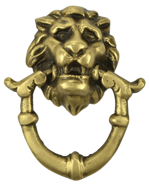 ##Antique Hardware## 2 4/5 Inch Solid Brass Lion Drop Drawer Ring Pull