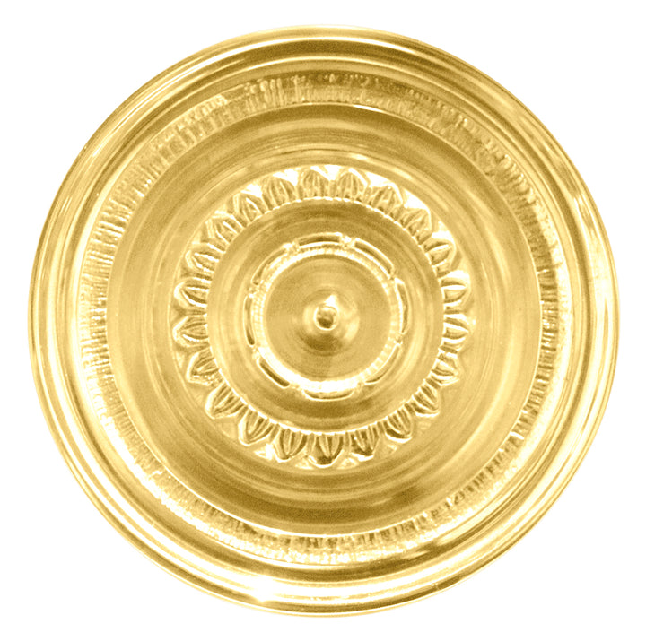 3 1/2 Inch Floral Disc French Oversized Patterned Knob (Several Finishes Available)