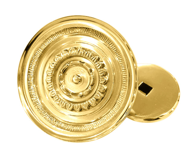 3 1/2 Inch Floral Disc French Oversized Patterned Knob (Several Finishes Available)