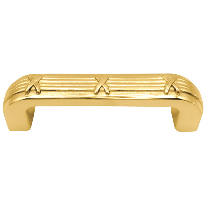 3 1/2 Inch Ribbon & Reed Trellis Cabinet Pull (Several Finishes Available)