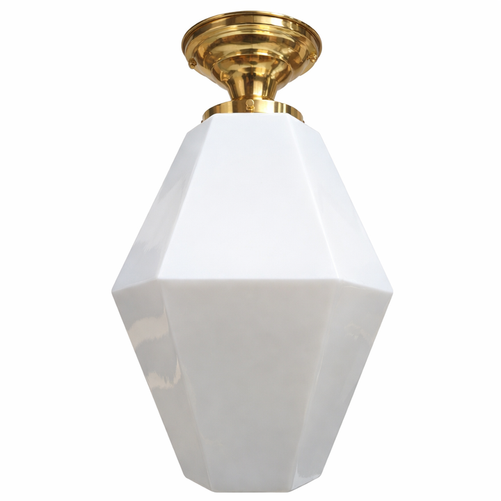 Geometric Faceted Glass Semi-Flush Standard Light (Several Finishes Available)