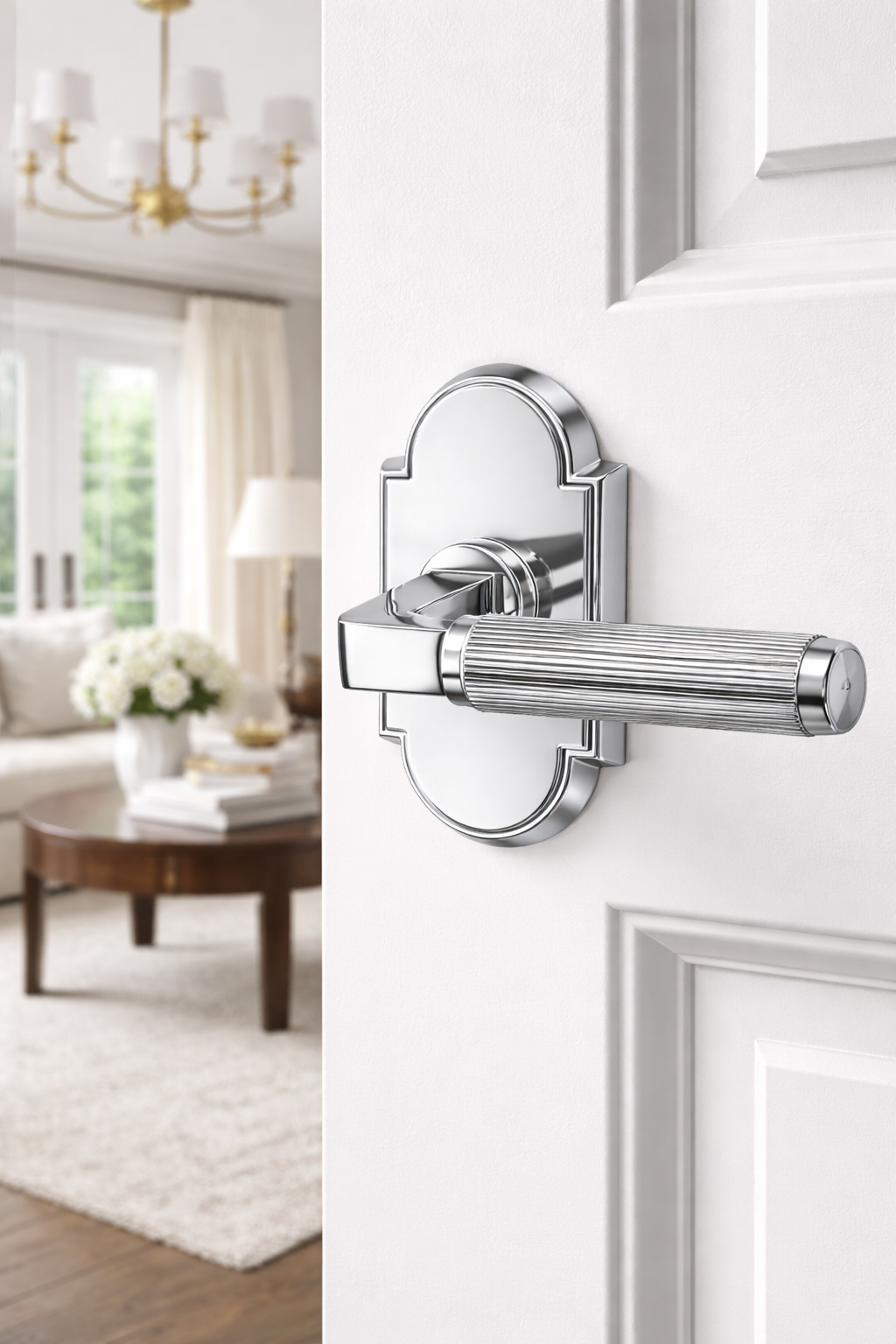 Magnifique® Arched Door Set with Modern Reed Lever (Several Finishes Available)