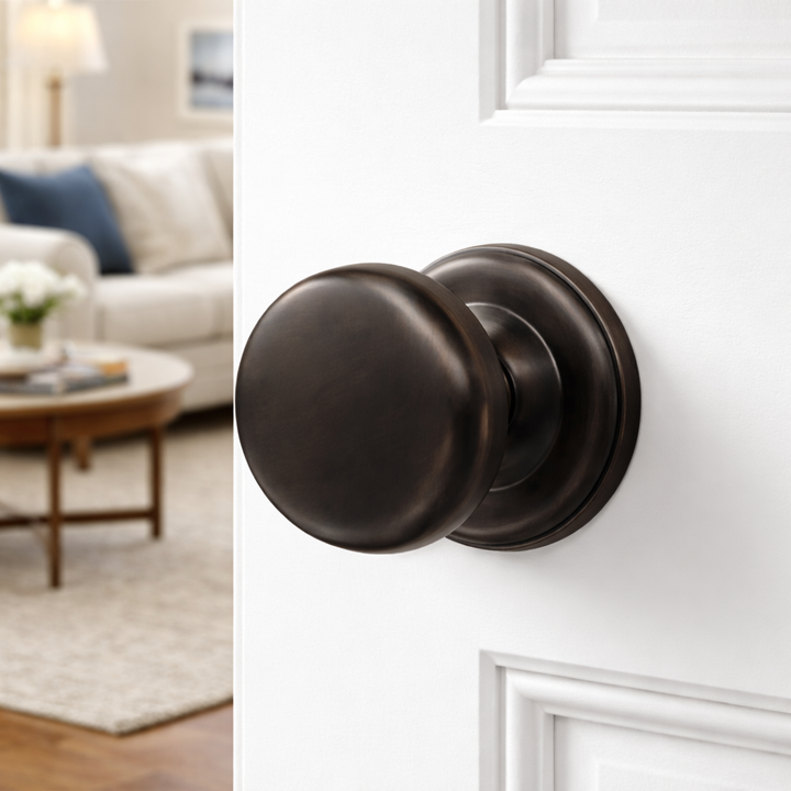 Magnifique® Classic Door Set with Brass Round Knobs (Several Finishes Available)