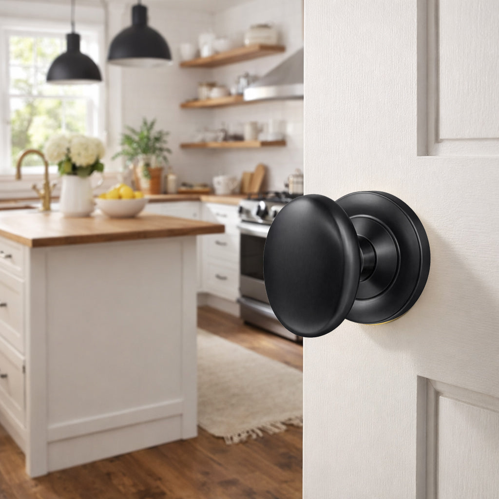 Magnifique® Classic Door Set with Brass Egg Knobs (Several Finishes Available)