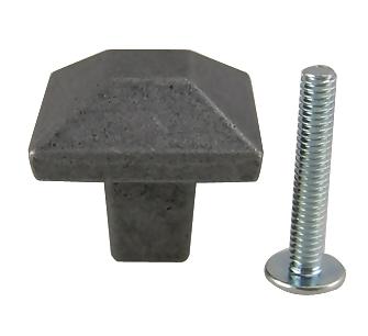 ##Antique Hardware## 1 Inch Pewter Mission Style Square Cabinet & Furniture Knob