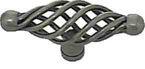 ##Antique Hardware## 2 3/4 Inch Old World Forged Iron Birdcage Cabinet & Furniture Knob