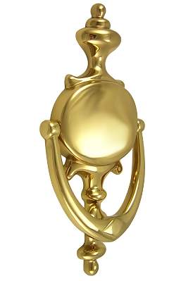 ##Antique Hardware## 8 Inch Solid Brass Traditional Door Knocker