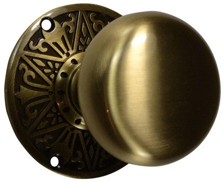 Lancaster Door Set With Round Brass Knob (Several Finishes Available)