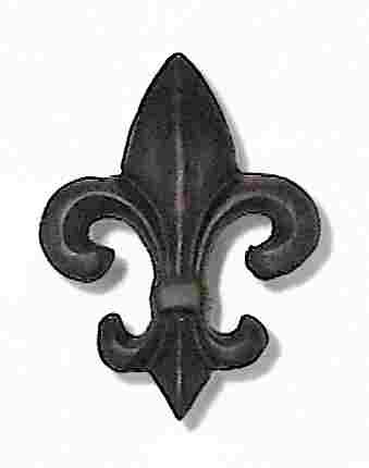 ##Antique Hardware## 2 1/2 Inch Metal Hardware - Fleur-de-lis Black Finish Metal Knob