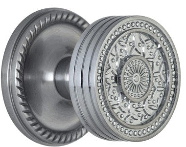 Georgian Roped Rosette Door Set with Rice Pattern Door Knobs (Several Finishes Available)