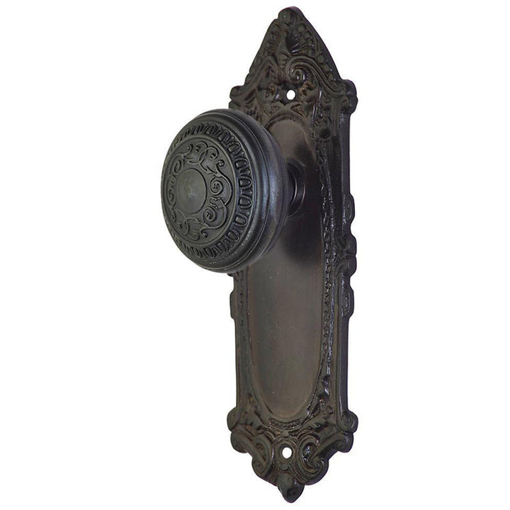 ##Antique Hardware## Ornate Victorian Long Backplate Door Set with Egg & Dart Door Knobs (Several Finishes Available)