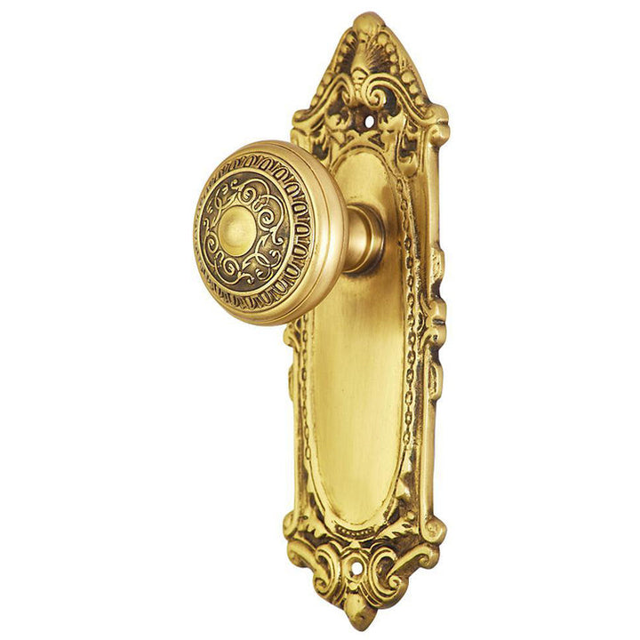 ##Antique Hardware## Ornate Victorian Long Backplate Door Set with Egg & Dart Door Knobs (Several Finishes Available)