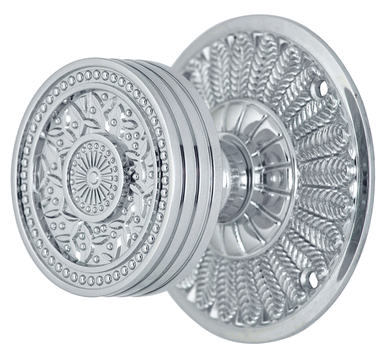 ##Antique Hardware## Feather Rosette Door Set with Rice Pattern Door Knobs (Several Finishes Available)