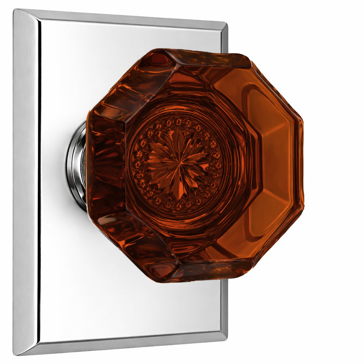 Magnifique® Rectangular Door Set with Amber Glass Knobs (Several Finishes Available)