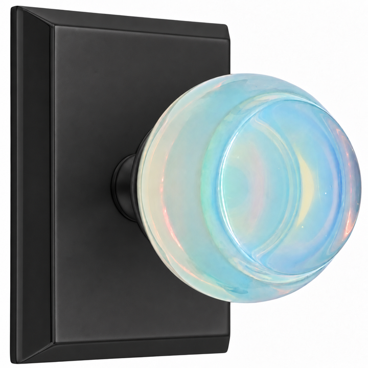 Magnifique® Rectangular Door Set with Opalite Knobs (Several Finishes Available)