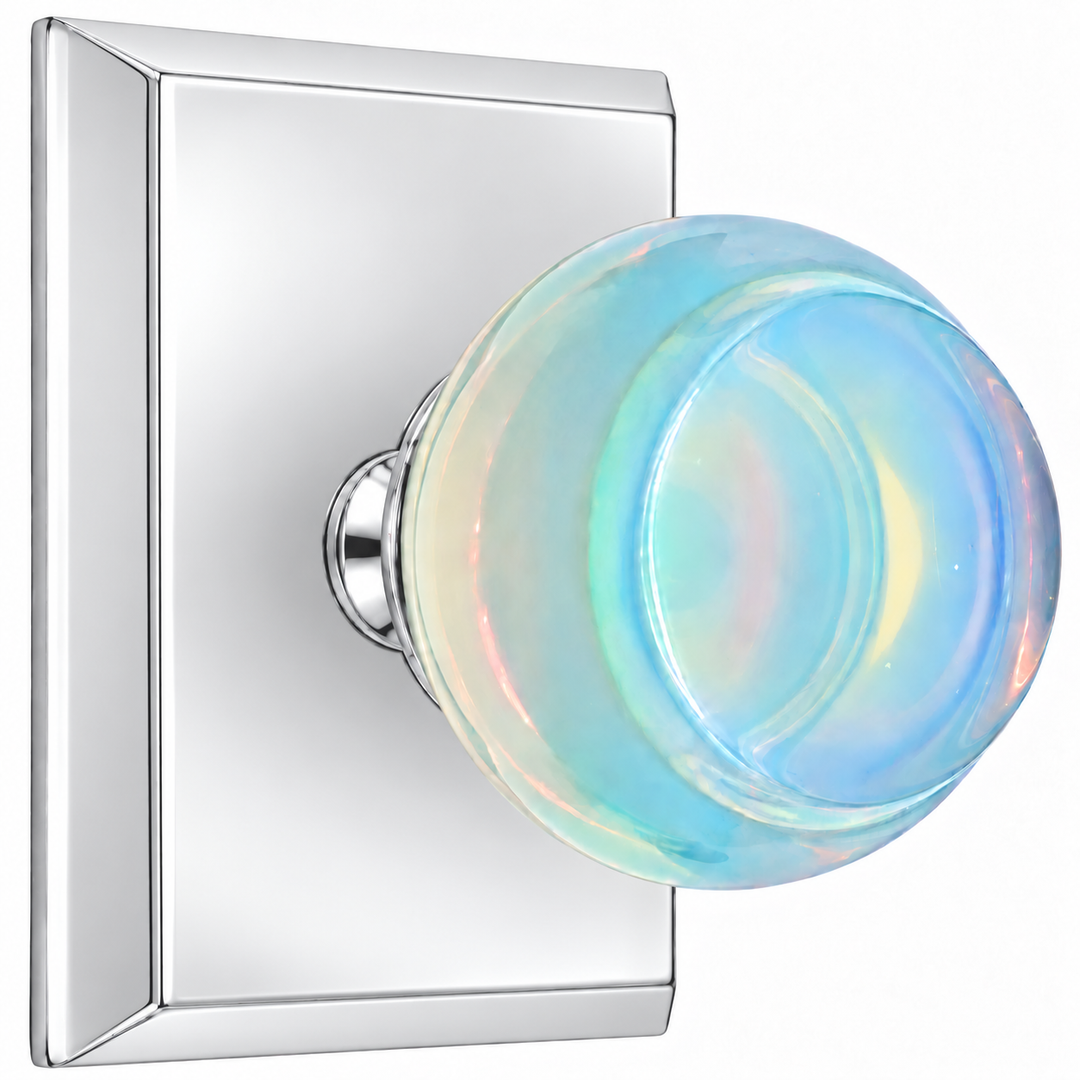 Magnifique® Rectangular Door Set with Opalite Knobs (Several Finishes Available)