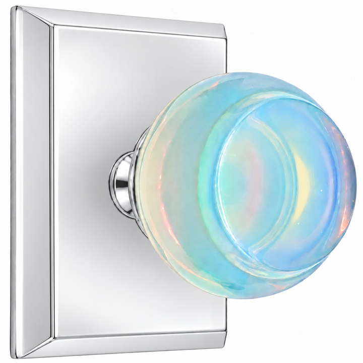 Magnifique® Rectangular Door Set with Opalite Knobs (Several Finishes Available)