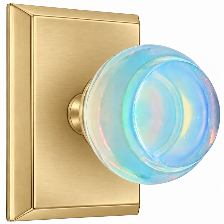 Magnifique® Rectangular Door Set with Opalite Knobs (Several Finishes Available)