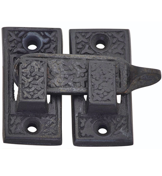 ##Antique Hardware## Solid Brass Rice Pattern Cabinet Latch (Several Finishes Available)