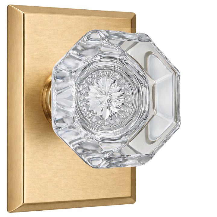 Magnifique® Rectangular Door Set with Crystal Octagon Knobs (Several Finishes Available)