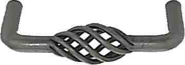 ##Antique Hardware## 3 1/4 Inch (3 Inch c-c) Old World Forged Iron Birdcage Pull