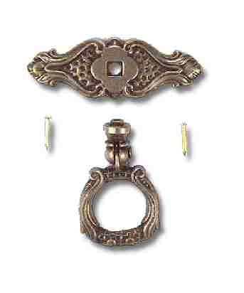 ##Antique Hardware## 2 3/4 Rocco Style Drop Pull