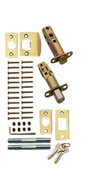 ##Antique Hardware## Quaker Style Double-Door Deadbolt Entryway Set (Several Finish Options)